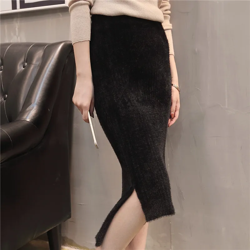 

Женские трикотажные юбки, Длинная зимняя юбка в Корейском стиле, SW1197
