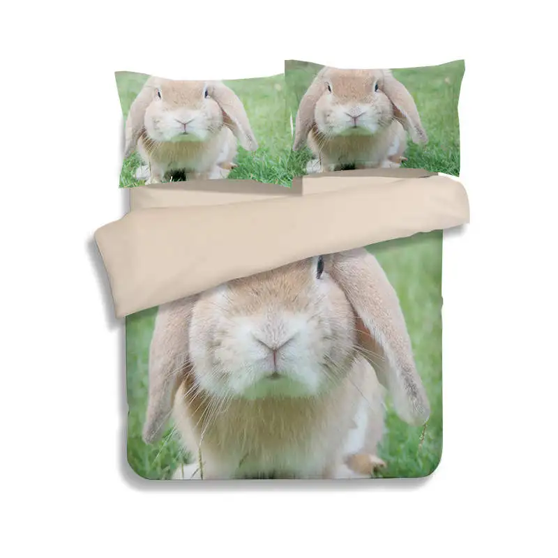 Комплект постельного белья из 3 предметов с 3D принтом кролика|bed linen|duvet coverking size quilt