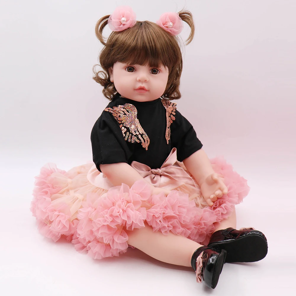 

DOLLMAI 61cm bebes Reborn Baby Doll 24Inch Fashion soft Silicone Vinyl Princess girl Baby Toy Kids play house toy Christmas gift