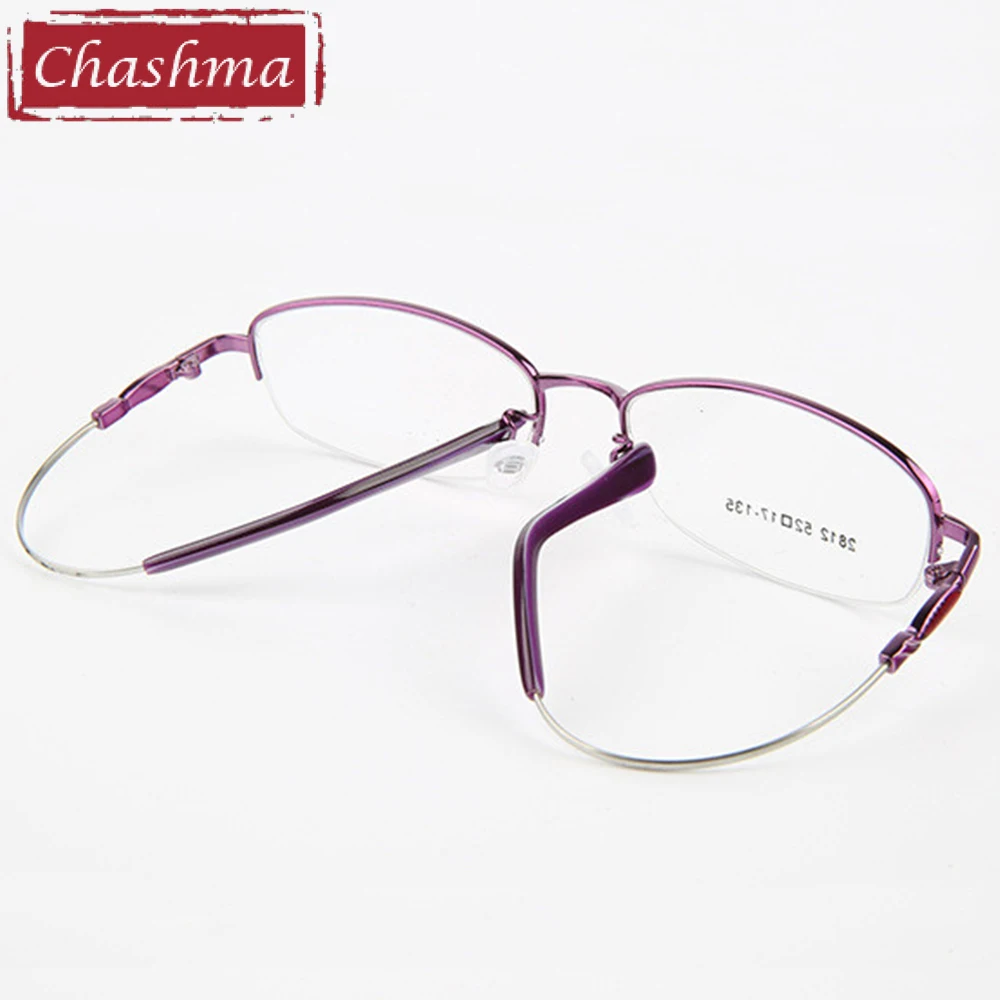Chashma брендовые фиолетовые очки женские полуоправы из сплава материал памяти