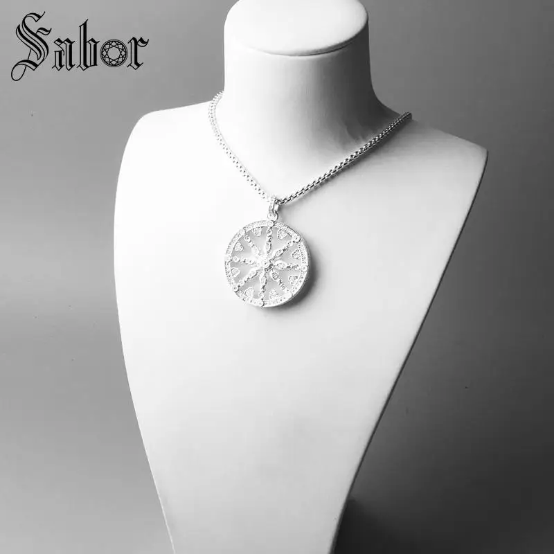 Кулон белый CZ Карма колесо серебряный цвет для женщин модные ювелирные изделия