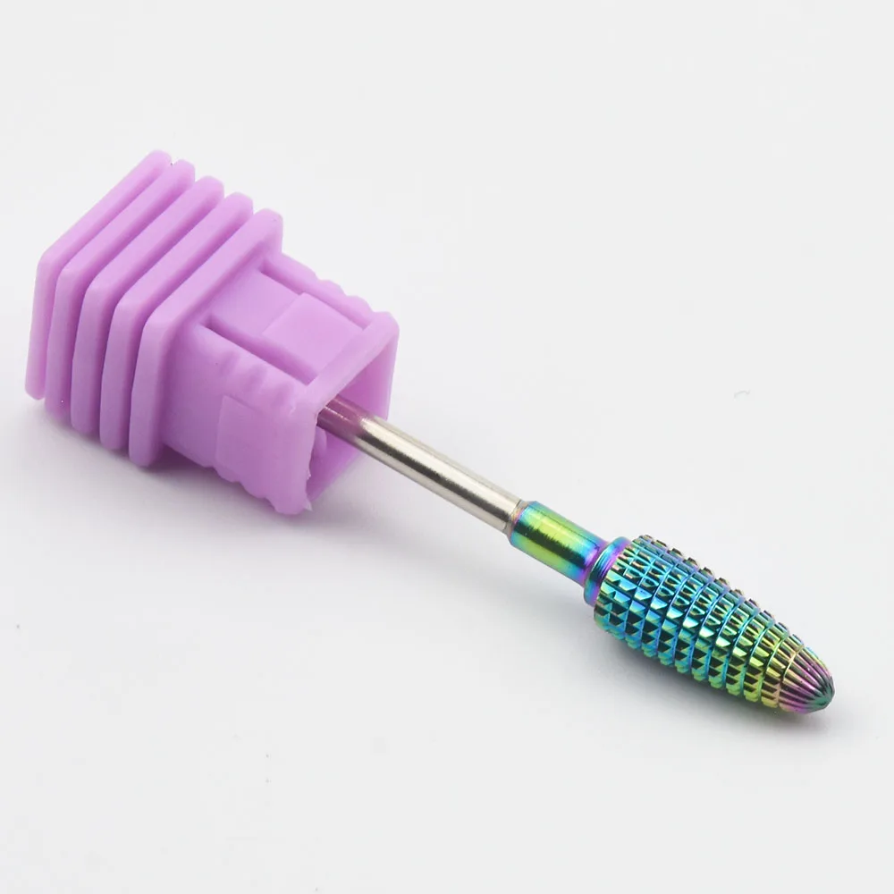 Q8 9 Type Rainbow Nail Drill Bit Manicure Tungsten Carbide Burr Bit manicure machine nail accessoiry milling cutter nail file tool - Цвет: Q8