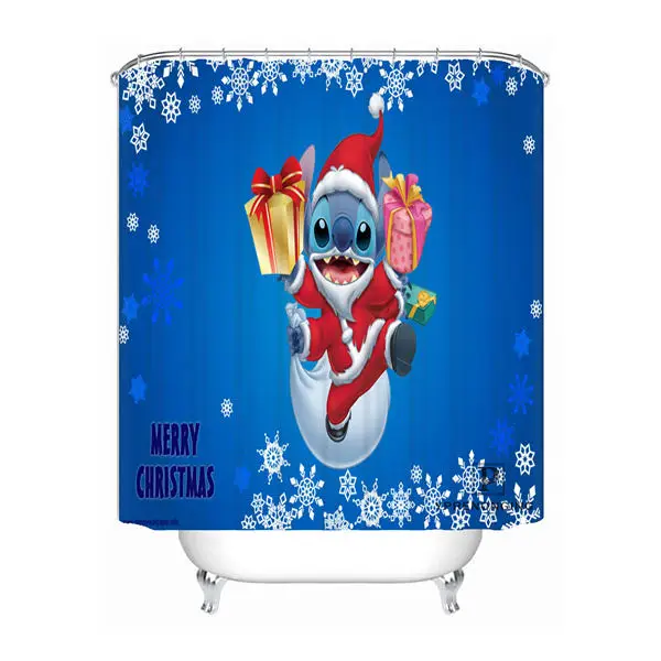 Shower Curtain На заказ Лило и стежка водонепроницаемый занавеска для душа домашняя Ванна Ванная комната s крючки полиэстер ткань Мульти Размеры#180421-Sina-06 - Цвет: Shower Curtain