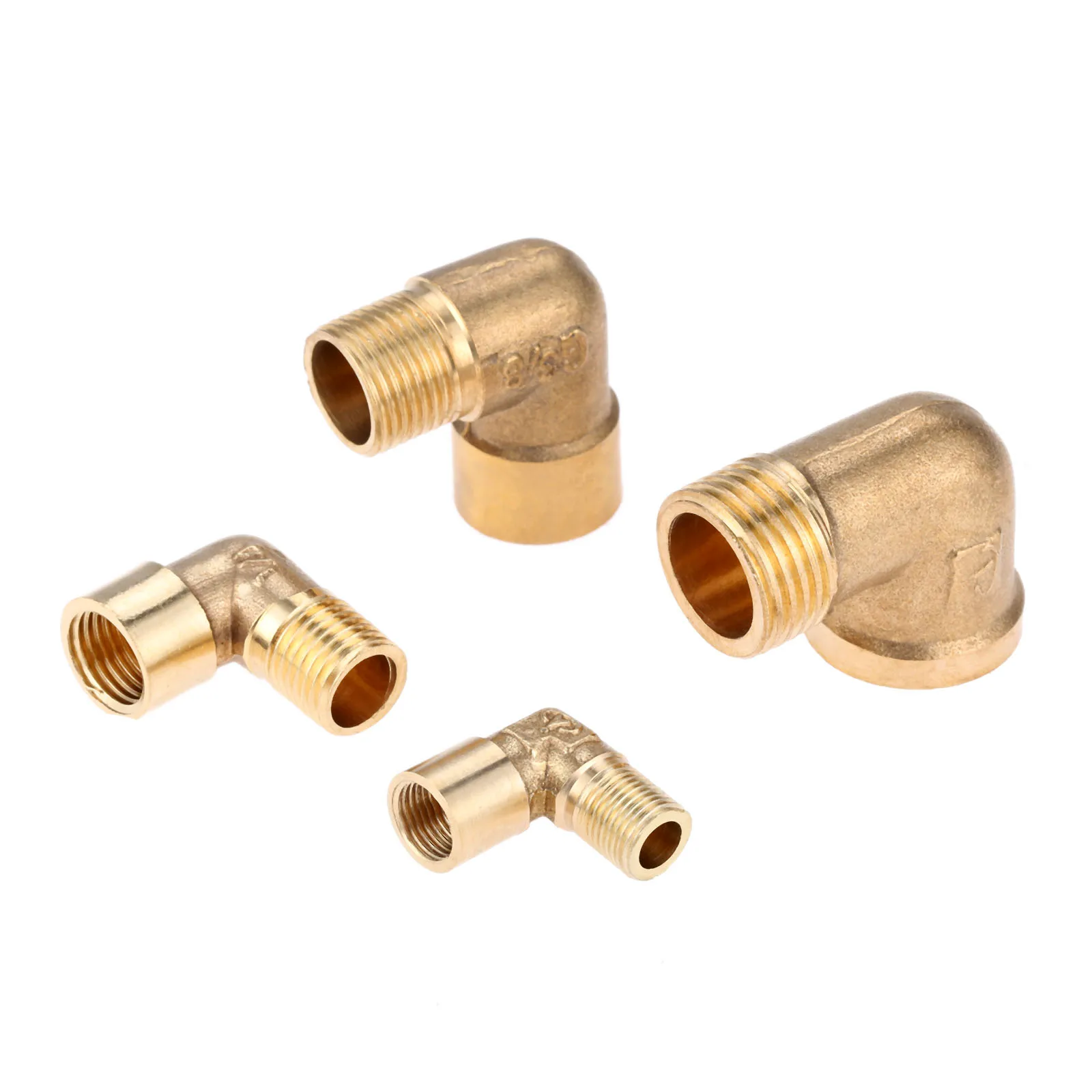 DRELD 1/8 &quot1/4&quot 3/8 &quot1/2&quot BSP x наружная резьба 90 ° латунный штуцер трубы локтя разъем