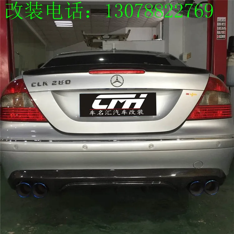 Подходит для Mercedes Benz W209 04-07 CLK280 CLK300 CLK350 углеродное волокно четыре губы заднее крыло спойлер хвост