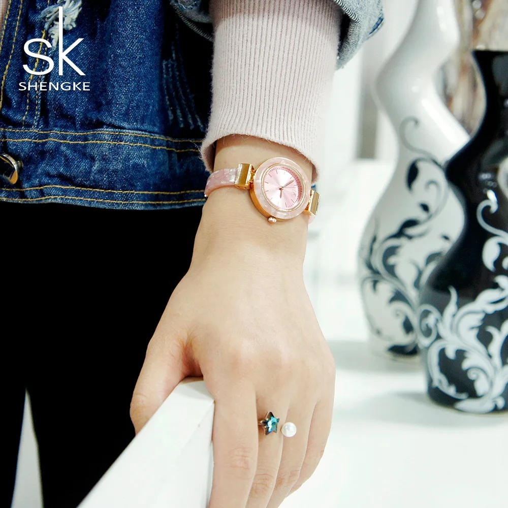 Shengke брендовые модные женские часы с браслетом для Женские Браслеты