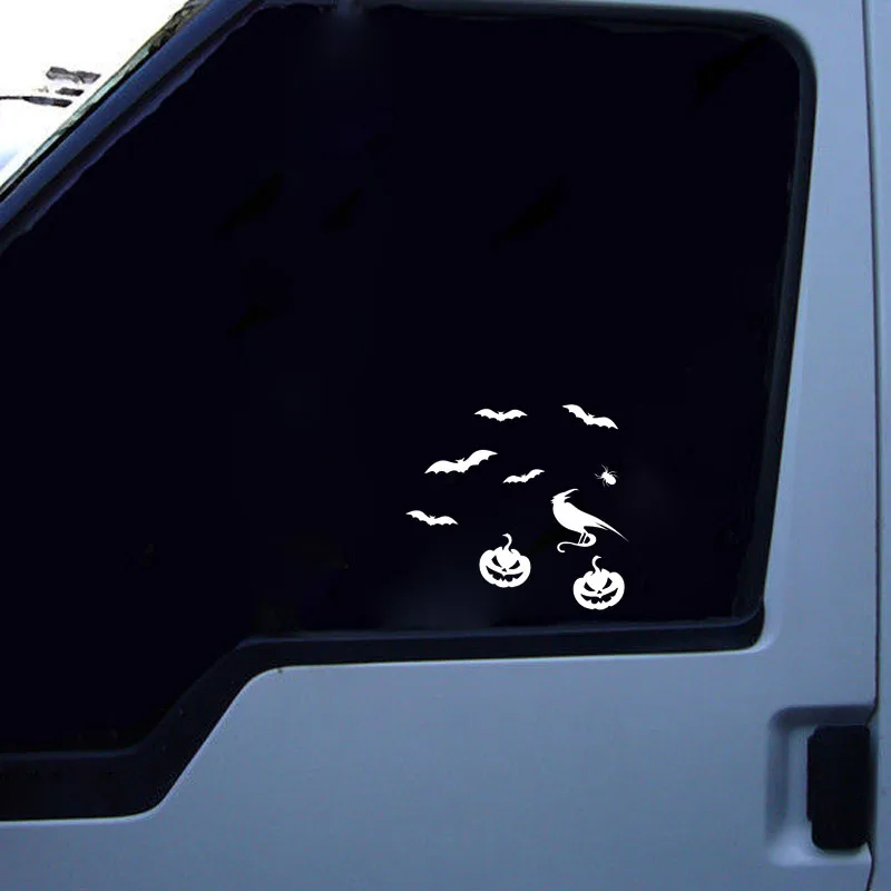 QYPF 14.2*13 Interesting Happy Halloween Decor Car Sticker Vinyl Accessories Silhouette C16-2397 | Автомобили и мотоциклы