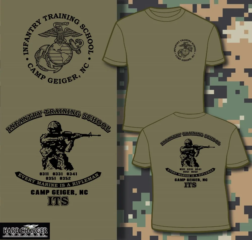 Футболка Usmc для мужчин летняя с круглым вырезом морской инженерной школы США