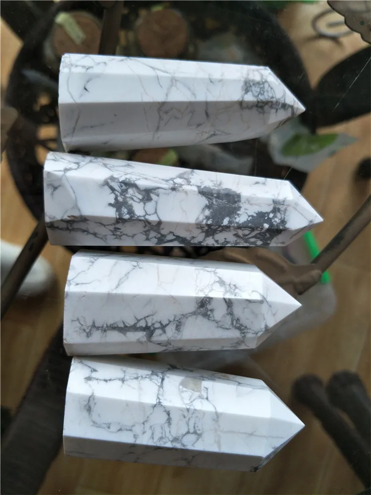 

4pcs hot sale natural white turquoise quartz piont crystal wand healing