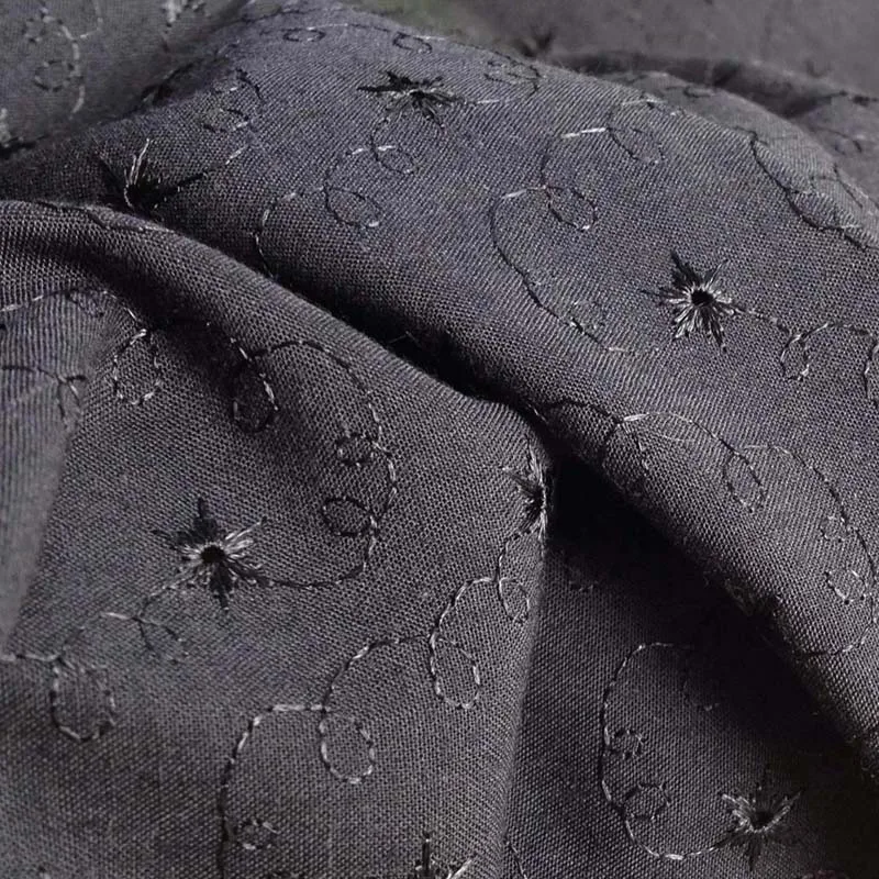 Черный мягкий Африканский T/c Звезда вышивка ткань для платья ширина 140 см сделай