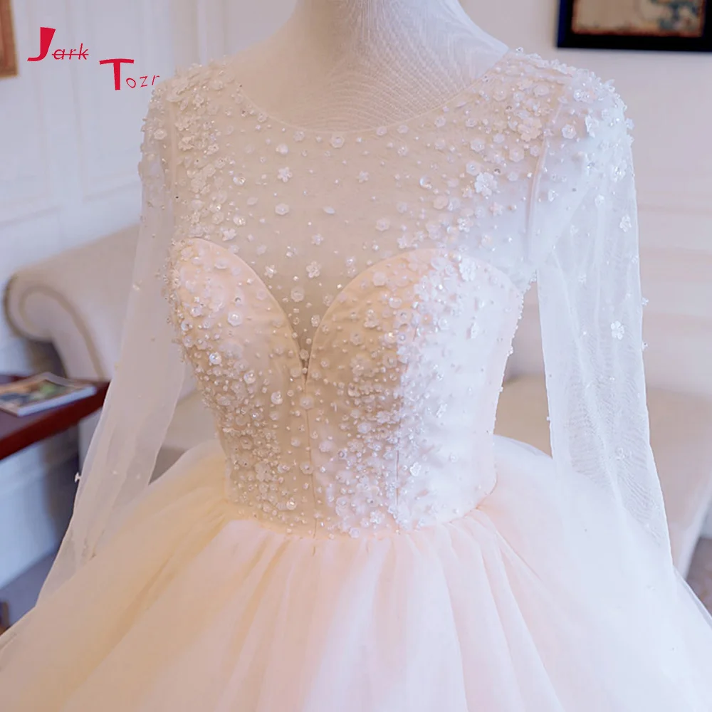 Jark Tozr новые с длинным рукавом свадебные платья 2019 Vestido De Casamento на пуговицах бисер