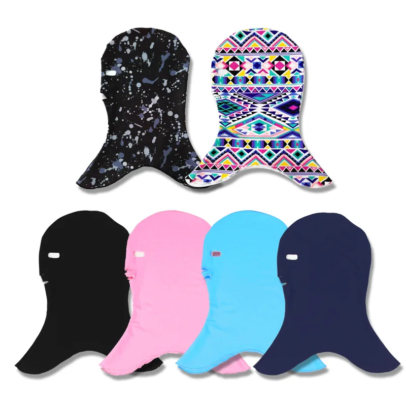 Однотонная однотонная шапочка для плавания мужчин и женщин маска от солнца Facekini