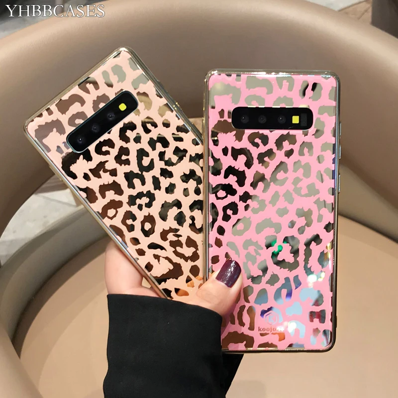 YHBBCASES роскошный золотой Леопардовый стеклянный чехол для телефона Samsung Galaxy S10 S9 Plus