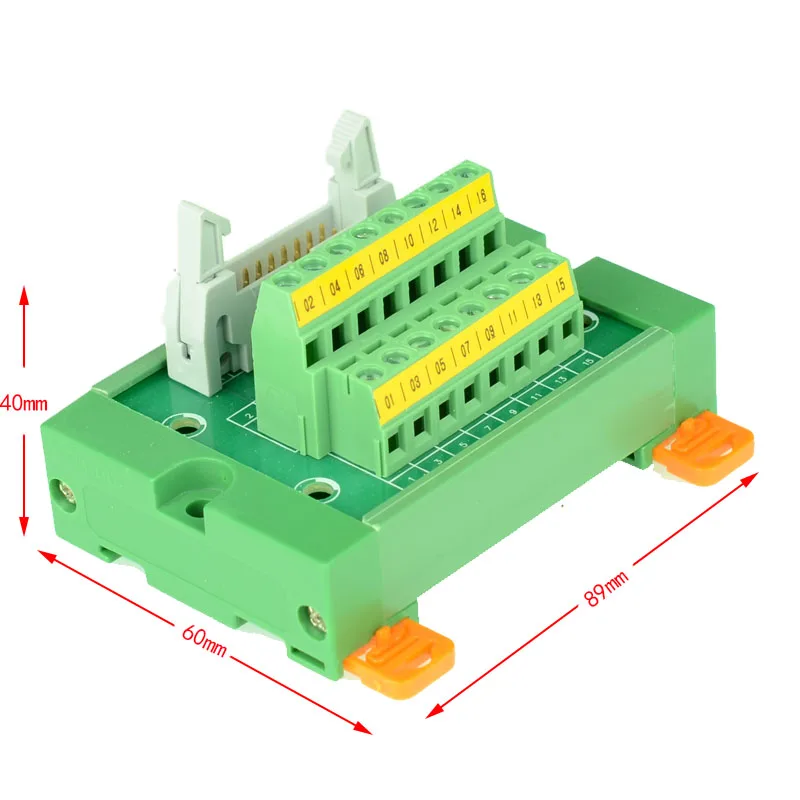 IDC20 мужской клеммный блок breakout board IDC 20 коннектор PLC релейный адаптер din-рейка Монтажная IDC20 Mini breakout плата