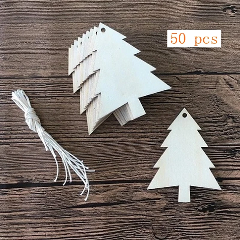 

50x high quality wood christmas decorations wholesale wooden christmas tree