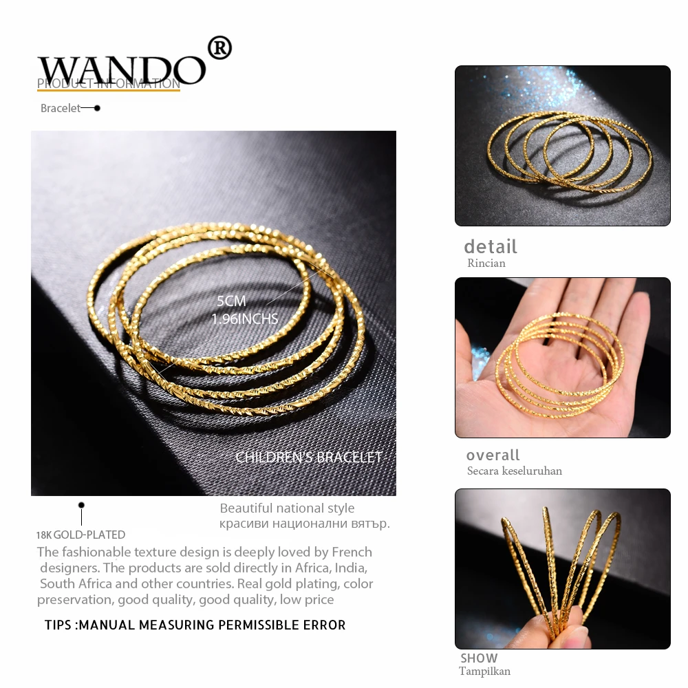 WANDO 4 шт./лот детский браслет ювелирное изделие золотистого цвета элегантный в