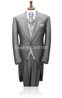 best free shipping morning style one button groom tuxedos peak lapel best man groomsmen men wedding suits bridegroom suitsweddin