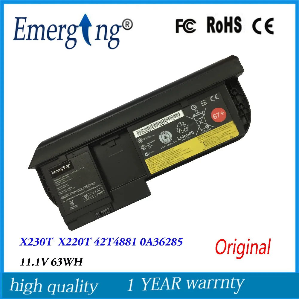 Новый оригинальный аккумулятор для ноутбука lenovo X230T X220T 42T4881 0A36285 67 11 1 В 63 Вт/ч