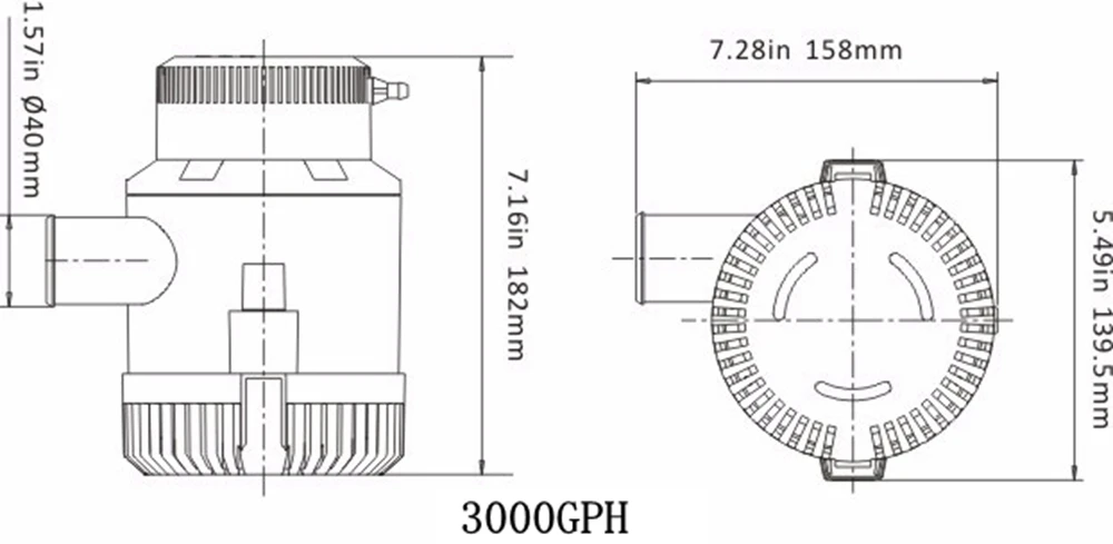 Трюмная помпа 3000GPH DC 12 V/24 V Электрический водяной насос для Aquario погружной гидросамолет двигатель дома Houseboat лодки
