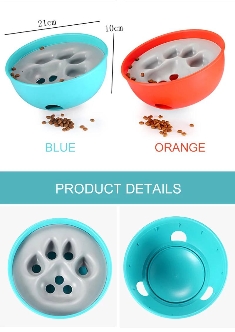 New Pet Dog Bowl Tumbler Slow Feeder Anti Leakage Food IQ Treat Ball Dog Toys for Pet Cat Food Water Feeding Dish Feeder