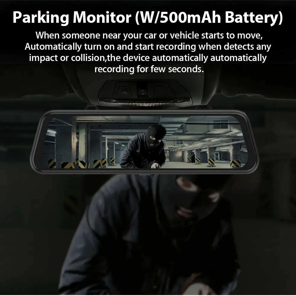 Wonvon 9 66 &quotips 1080 P поток широкоугольный 2 объектива автомобиля зеркало заднего вида
