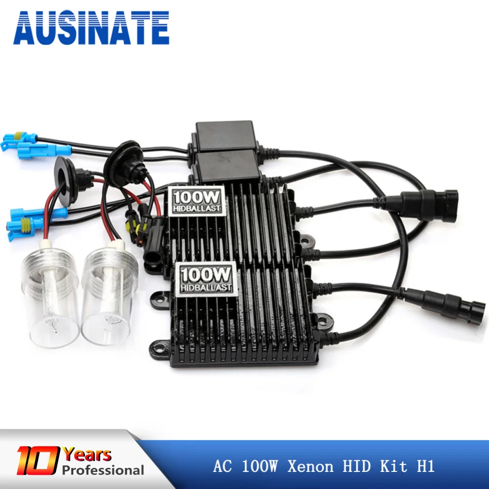 12v 100w xenon h1 ярких 4300K 6000K hid переделочный комплект с квадратным балласт, 100 Вт xenon hid комплект h1 Ксеноновые лампы