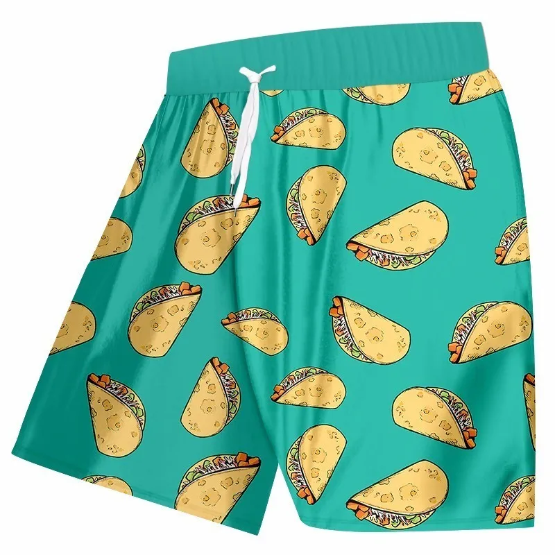 Шорты пляжные OGKB мужские с забавным принтом бермуды 3d рисунком купальники в