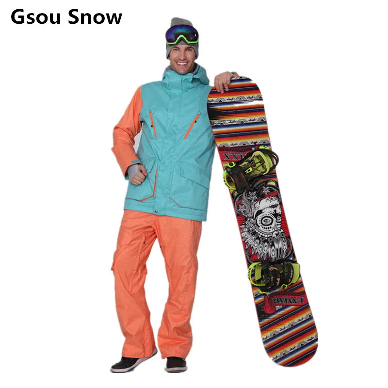GSOU горнолыжный костюм мужской лыжный лыжи куртка зимний и брюки|ski suits for men|ski suitski
