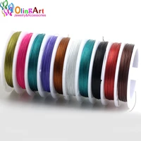 olingart 10rolllot 60m0 38mm enameled tiger tail wire ropes diy jewelry making accessories linemixed color60mroll 2019 new