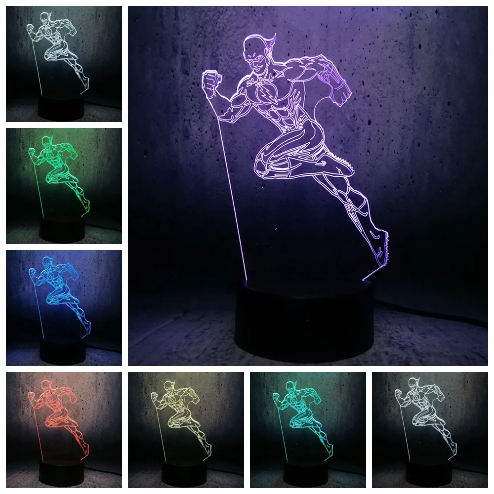 DC Супермен Бэтмен Логотип Символ вспышка чудо женщина Диана 3D LED Лава фильм роль