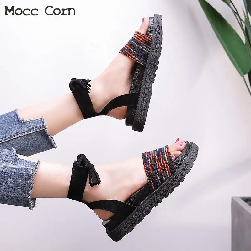 Босоножки на танкетке женские сандалии гладиаторы римские платформе с открытым