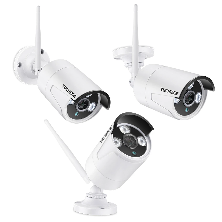 Techege 8CH 1080P NVR аудио комплект видеонаблюдения подключи и играй 8 шт. 2MP HD Беспроводная Водонепроницаемая система видеонаблюдения ночного видения