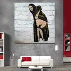 Художественное граффити, забавная Картина на холсте Мона Лиза, печать, гостиная, украшение для дома, современные фотографические плакаты