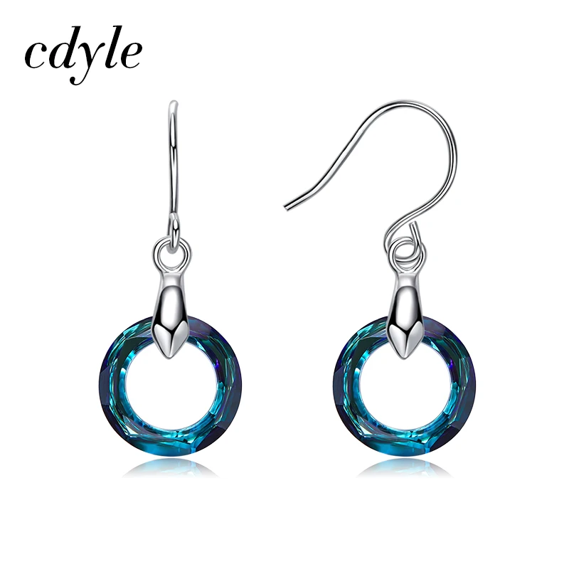Cdyle женские серьги украшенные кристаллами ювелирные изделия круглые подарочные