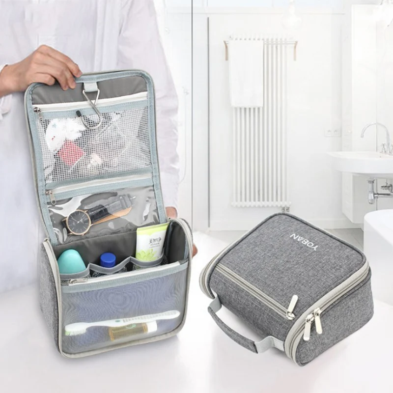 HMUNII Hanging Toiletry Bag Travel Toiletry Kit Cosmetic Bag Organizer Large Capacity with Sturdy Hanging Hook for Men, Women