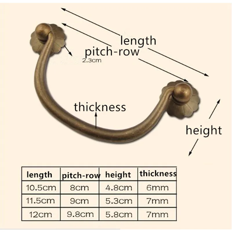 Brass Handles Vintage Retro Flower Handle Tab Drawer Cabinet Jewelry Box Screws Knobs Decorative DIY Furniture Hardware 1Set |