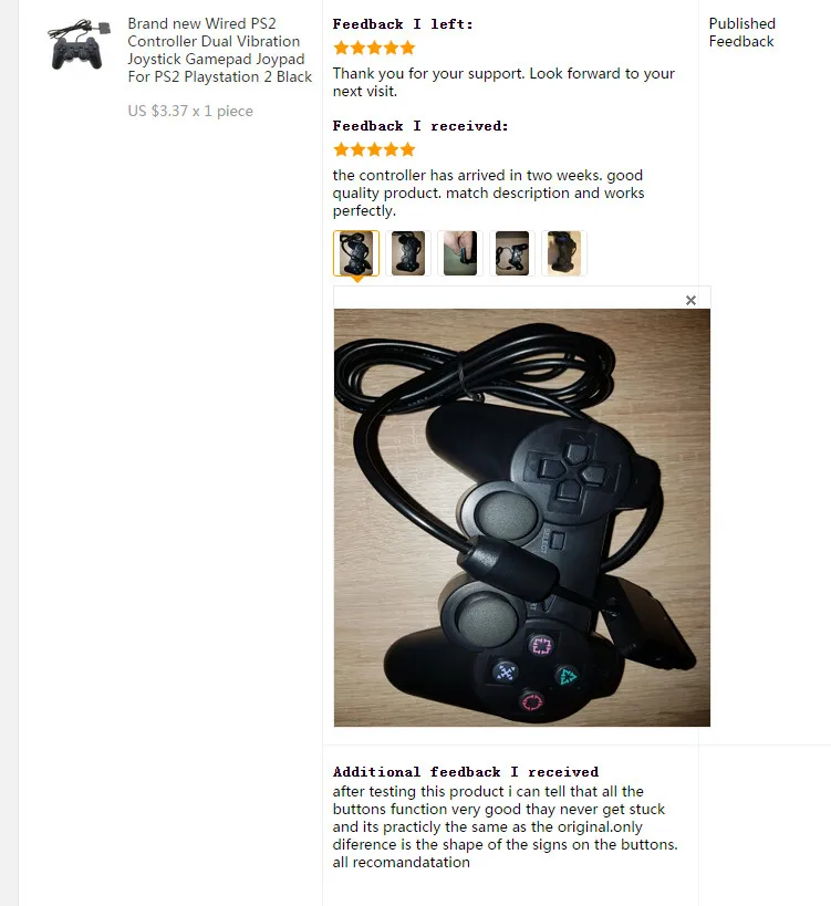 Проводной геймпад для PS2 для PS1 с двойным вибрационным джойстиком, джойстик для PS2 для PS1 для Playstation 1 и 2, черный