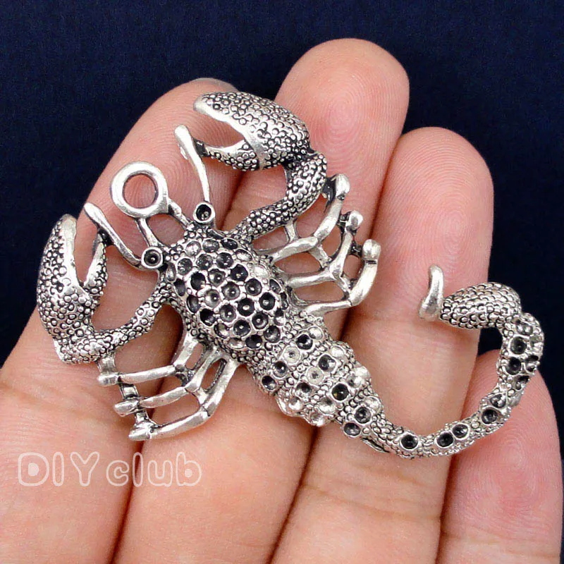 

8pcs-Antique Tibetan Silver Huge Scorpion Charms Pendant 50x43mm