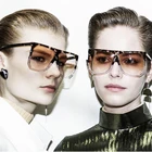 Солнечные очки JackJad в винтажном стиле UV400 женские, модные солнцезащитные аксессуары в большой квадратной оправе с градиентными линзами, 97158