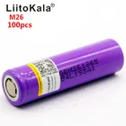 Оптовая продажа 100 шт., 100% оригинальные литий-ионные перезаряжаемые батареи LiitoKala для M26, 18650, 2600 мАч, 10A, 2500
