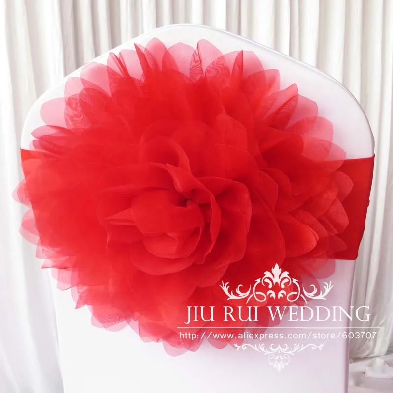20 шт. красная органза под заказ красочный большой цветок большая Роза спандекс