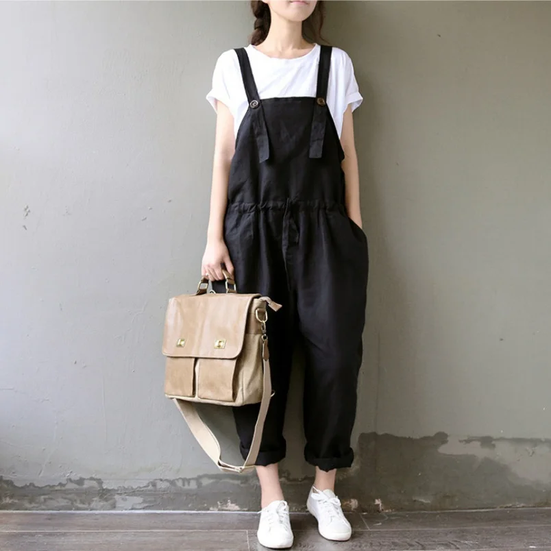 Летний женский комбинезон свободного покроя.|casual jumpsuit|linen overallsjumpsuit trousers |