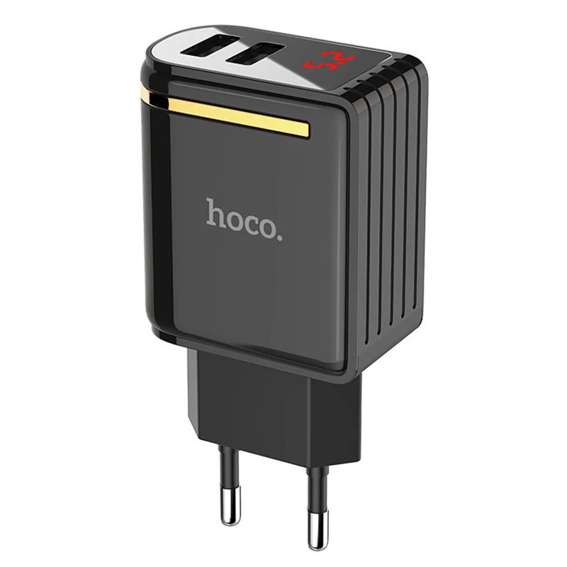 Black EU Plug НОСО USB Зарядное устройство для iPhone 7 8 X светодиодный Дисплей стены Зарядное устройство ЕС вилка адаптер зарядка для телефона samsung Xiaomi быстро переходник мобильный телефон зарядное устройство - Тип штекера: Black EU Plug