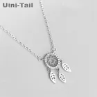 Лидер продаж, новое ожерелье из стерлингового серебра 925 пробы в виде Ловца снов Uini-Tail, Корейская подвеска с перьями, простое ожерелье, ювелирные изделия, оптовая продажа GN094