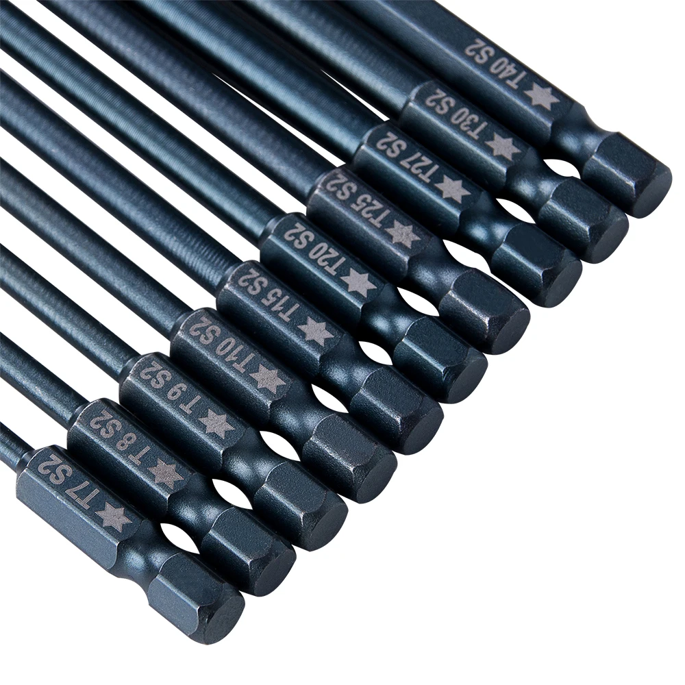 10 шт., T7-T40, Магнитная отвертка Torx, биты, 1/4 дюймов, шестигранная электрическая безопасная отвертка, набор сверл с отверстием, ручной инструмент