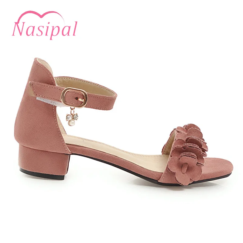 Nasipal Брендовая обувь женщина не сужающийся к низу каблук Женская с открытым