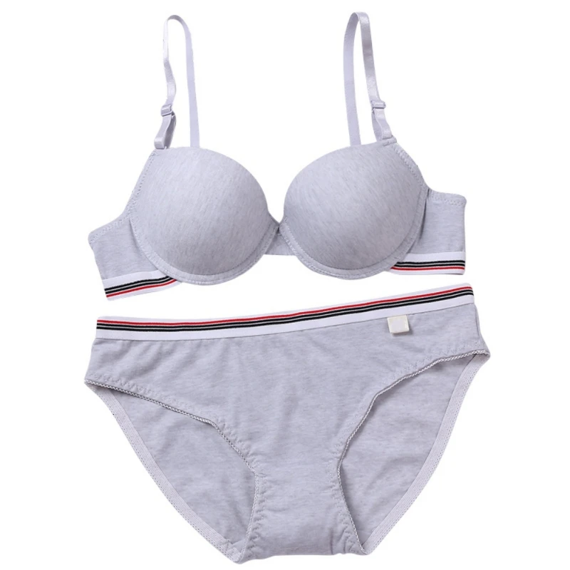 Everyday Bra B Cup Push Up Thin Padded &amp Brief Sets Comfortable Young Girl Underwear Student brassiere | Женская одежда