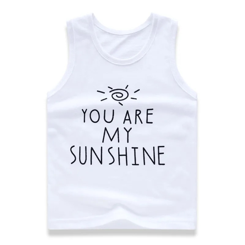 Children T Shirts Cotton Kids T-shirt Girls Baby Cartoon Printed Tees for Boys Sleeveless Top Clothing | Детская одежда и обувь
