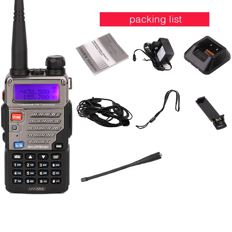 Baofeng UV-5RE walkie talkie 10 km with vox scanner SOS Beep FM Flashlight high power RX TX Hunting Radio station cb radio car