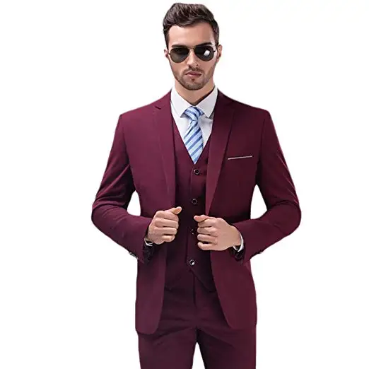 Multi Color Custom Slim Fit Notch Lapel Blazer Tuxedo Mens 3 Pieces Wedding Formal Suit Terno Jacket Pants Vest Set Suit Men